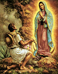 The Virgin Mary appearing to Saint Juan Diego