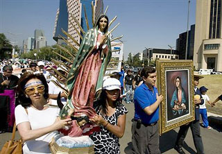 Pro Life march in Mexico City at the Guadalupe Cathedral