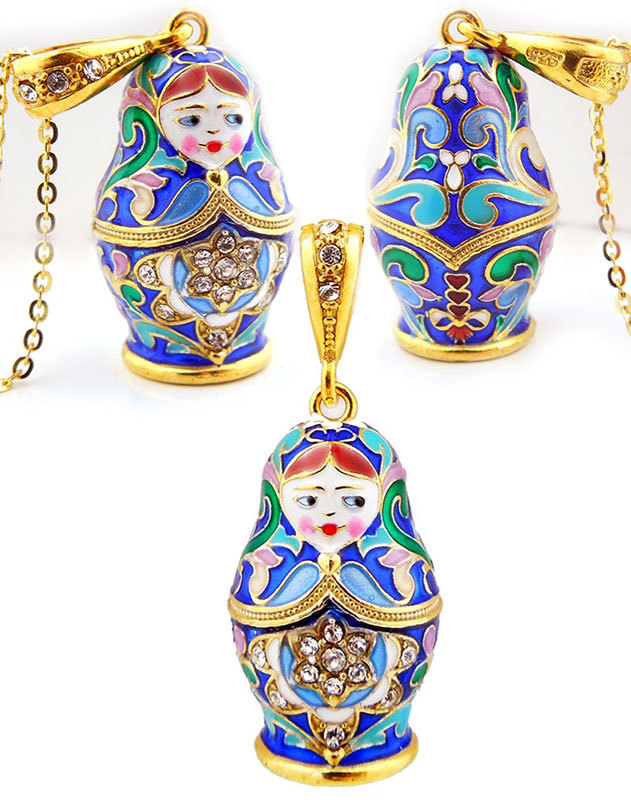 Russian Doll Charms 10 per pack enamel/alloy mixed colours/COLOURS WILL VARY 