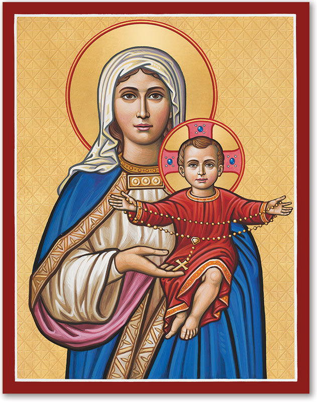 Icon of Our Lady and Child Religious Ornament Wall Art 