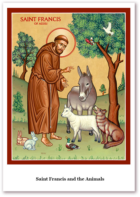 Holy Cards: St. Francis & Animals Holy Cards | Monastery Icons