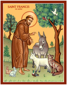 St. Francis And the Animals Original Icon 20" tall SOLD