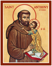 St. Anthony of Padua Original Icon 14" tall