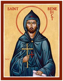 St. Benedict of Nursia Original Icon 14" icon SOLD