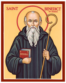 St. Benedict Original Icon 14" tall SOLD