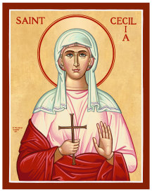 St. Cecilia Original Icon 14" tall