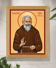 St. Pio of Pietrelcina Original Icon 14" tall