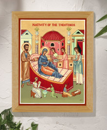 Nativity Of Mary Original Icon 14" tall
