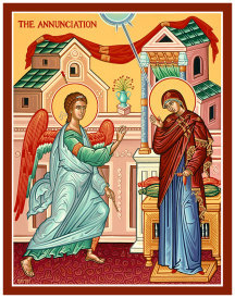 Annunciation Original Icon 20" tall