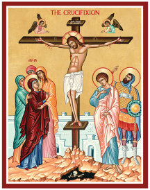 Crucifixion Original Icon 20" tall