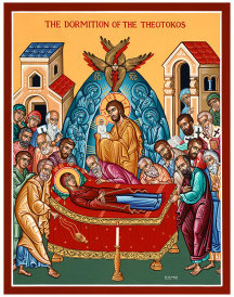 Dormition of the Holy Virgin Original Icon 20" tall