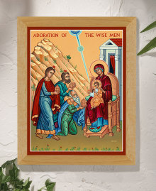 Adoration of the Wise Men Original Icon 20" tall