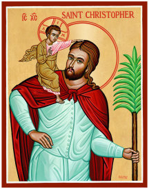 St. Christopher Original Icon 14" tall SOLD