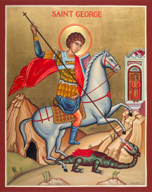 St. George and the Dragon Original Icon 14" tall