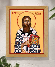 St. Sava of Serbia Original Icon 14" tall