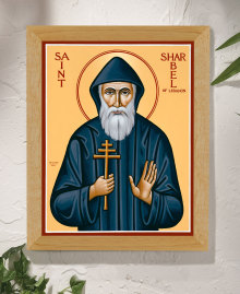 St. Sharbel Original Icon 14" tall