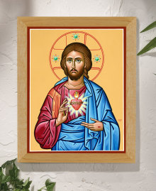 Sacred Heart of Jesus Original Icon 20" tall