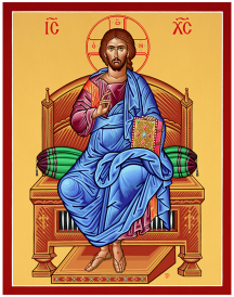 Christ Enthroned Original Icon 30" tall SOLD