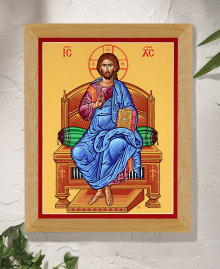 Christ Enthroned Original Icon 30" tall SOLD