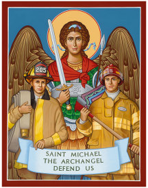 St Michael Protector of Fireman Original Icon 20" tall
