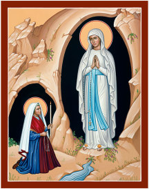  Our Lady of Lourdes Original Icon 20" tall