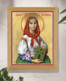 St. Dymphna Original Icon 14" tall