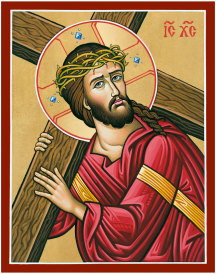 Carrying The Cross Original Icon 14" tall