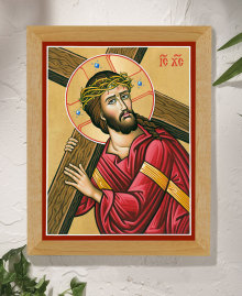 Carrying The Cross Original Icon 14" tall