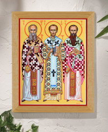 Three Holy Hierarchs Original Icon 20" tall