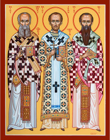 Three Holy Hierarchs Original Icon 20" tall
