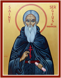 St. Sergius of Radonezh Original Icon 14" tall