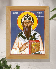 St. Cyril of Alexandria Original Icon 14" tall