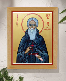 St. Sergius of Radonezh Original Icon 14" tall