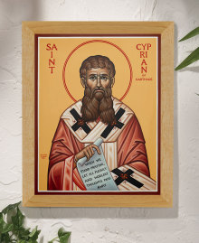 St. Cyprian of Carthage Original Icon 14" tall